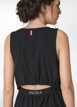 DEHA Vestiti, Gonne E Tute*Abito Lungo In Nylon Con Logo Nero