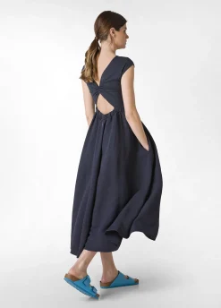 DEHA Vestiti, Gonne E Tute*Abito Lungo Jersey E Lino Blu