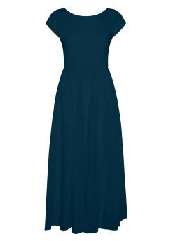 DEHA Vestiti, Gonne E Tute*Abito Lungo Jersey E Lino Blu