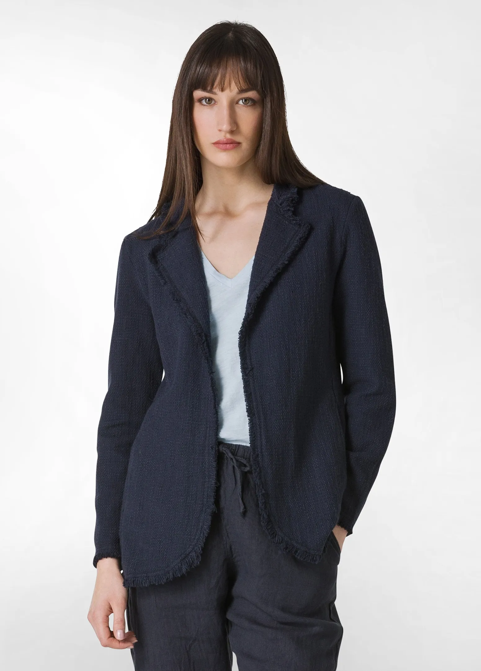 DEHA Giacche E Giubbotti*Blazer In Tweed Di Cotone Blu
