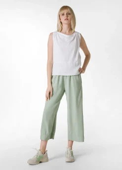 DEHA Top & T-Shirts*Blusa Con Inserto In Lino Bianco