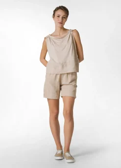 DEHA Top & T-Shirts*Blusa Con Inserto In Lino Beige