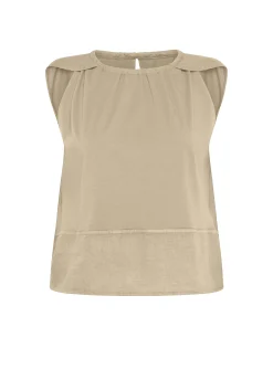 DEHA Top & T-Shirts*Blusa Con Inserto In Lino Beige