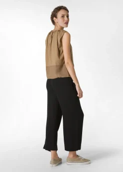 DEHA Top & T-Shirts*Blusa Con Inserto In Lino Marrone