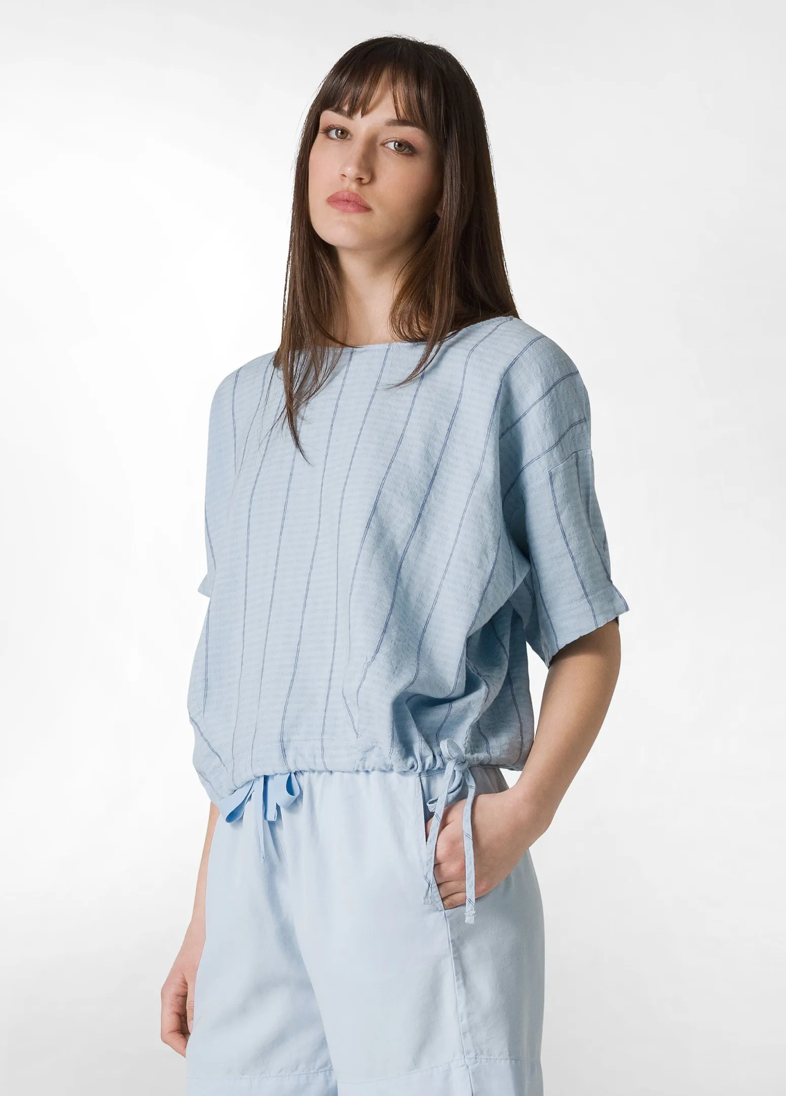 DEHA Camicie & Bluse*Blusa In Lino Gessato Blu