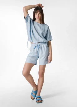 DEHA Camicie & Bluse*Blusa In Lino Gessato Blu