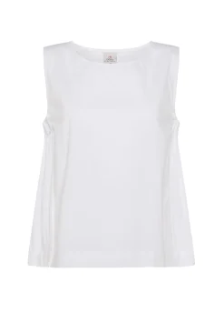 DEHA Camicie & Bluse*Blusa Smanicata In Popeline E Raso Bianco