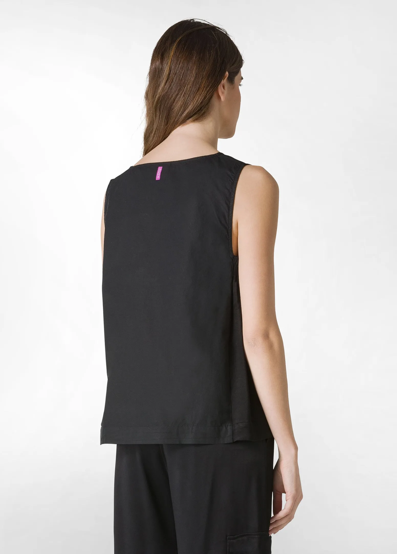 DEHA Camicie & Bluse*Blusa Smanicata In Popeline E Raso Nero
