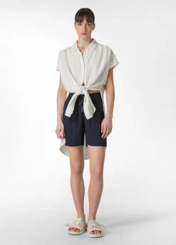 DEHA Camicie & Bluse*Camicia In Lino Gessato Bianco