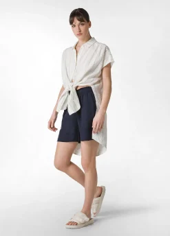 DEHA Camicie & Bluse*Camicia In Lino Gessato Bianco