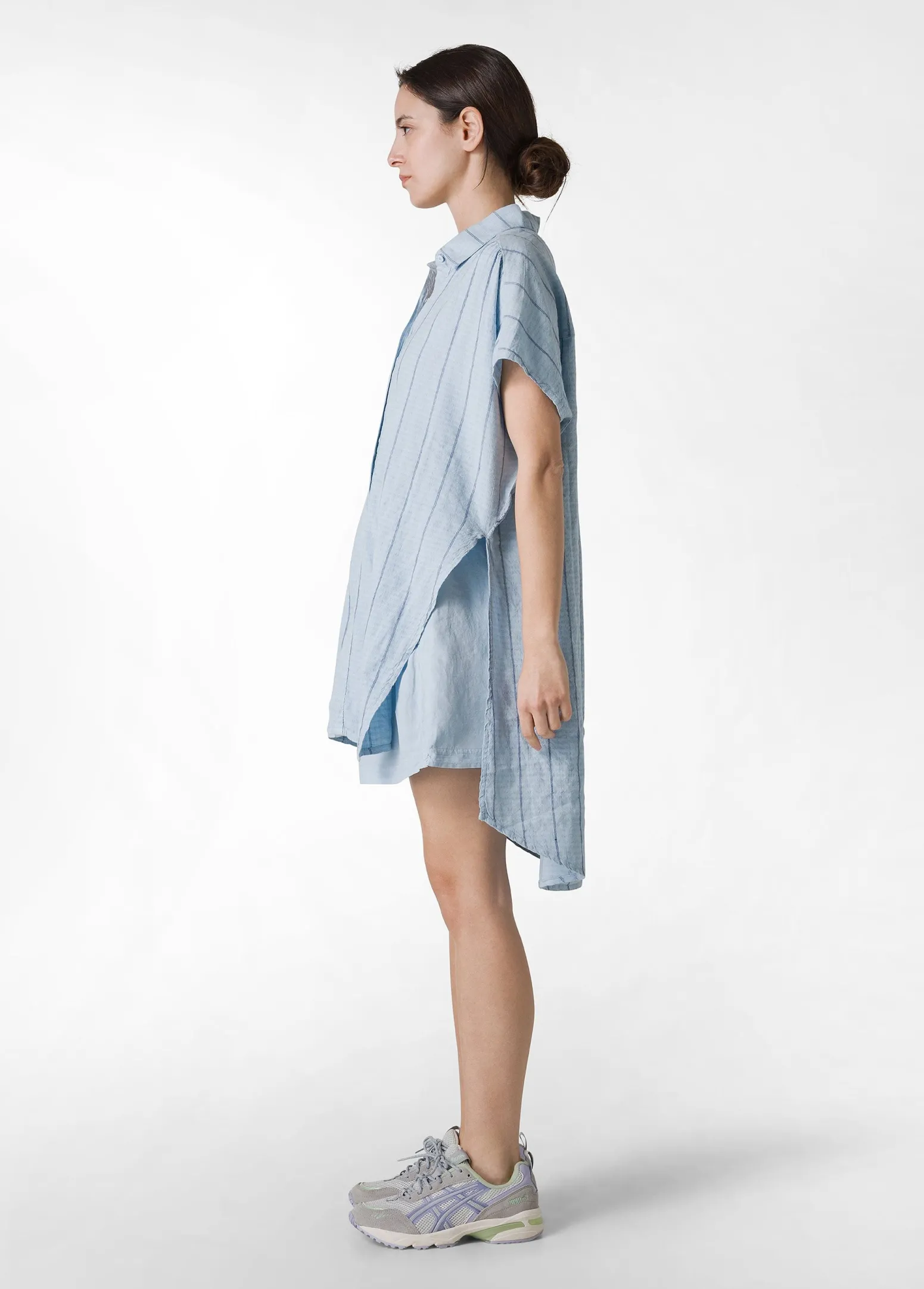 DEHA Camicie & Bluse*Camicia In Lino Gessato Blu