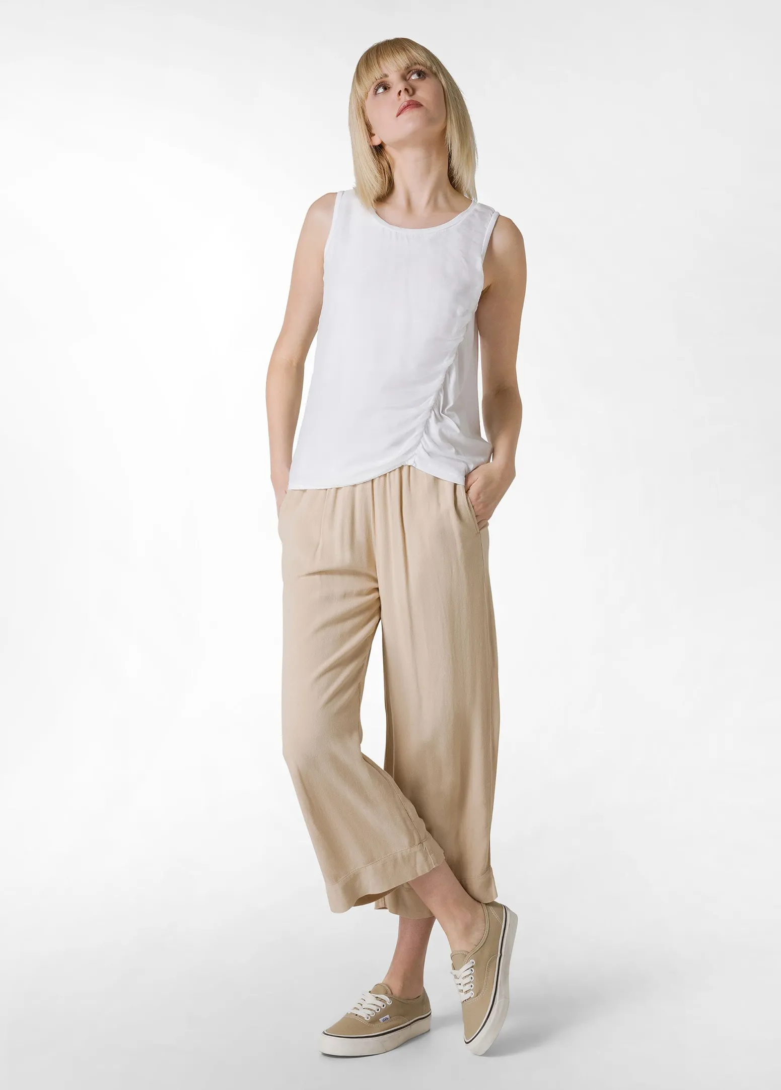 DEHA Top & T-Shirts*Canotta Arricciata Bianco