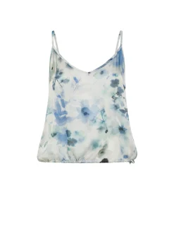 DEHA Top & T-Shirts*Canotta In Raso Allover Blu