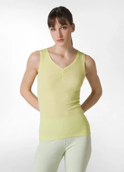 DEHA Top & T-Shirts*Canotta Leggera Scollo A V Giallo