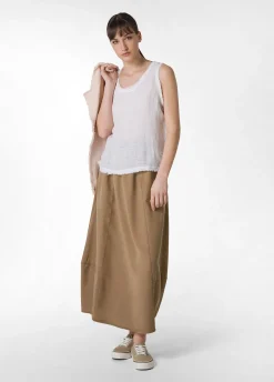 DEHA Top & T-Shirts*Canotta Sfrangiata In Lino Bianco