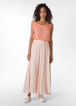 DEHA Top & T-Shirts*Canotta Sfrangiata In Lino Arancio