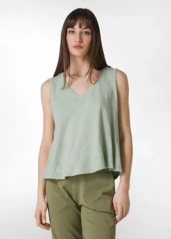 DEHA Top & T-Shirts*Canotta Svasata In Jersey Fiammato Verde