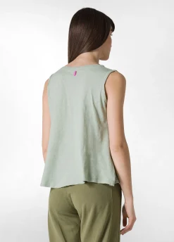 DEHA Top & T-Shirts*Canotta Svasata In Jersey Fiammato Verde