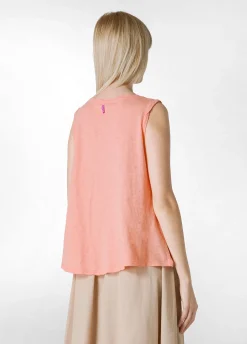 DEHA Top & T-Shirts*Canotta Svasata In Jersey Fiammato Arancio