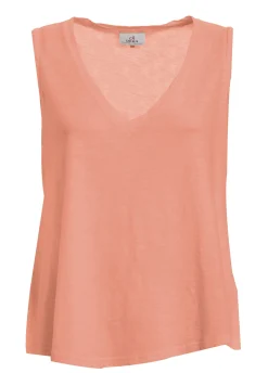 DEHA Top & T-Shirts*Canotta Svasata In Jersey Fiammato Arancio