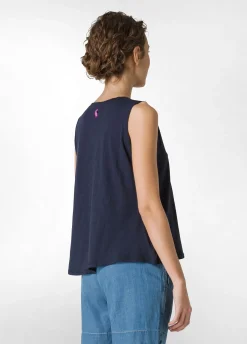 DEHA Top & T-Shirts*Canotta Svasata In Jersey Fiammato Blu