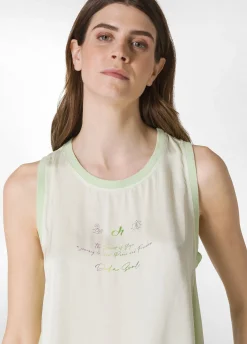 DEHA Top & T-Shirts*Canotta Yoga In Raso Con Grafica Verde