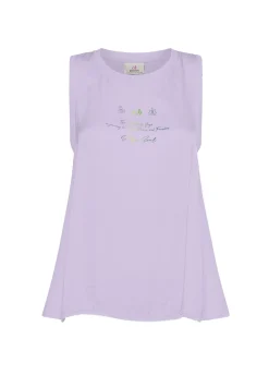 DEHA Top & T-Shirts*Canotta Yoga In Raso Con Grafica Viola