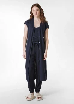DEHA Felpe & Maglieria*Cardigan In Maglia Misto Lino Lungo Blu