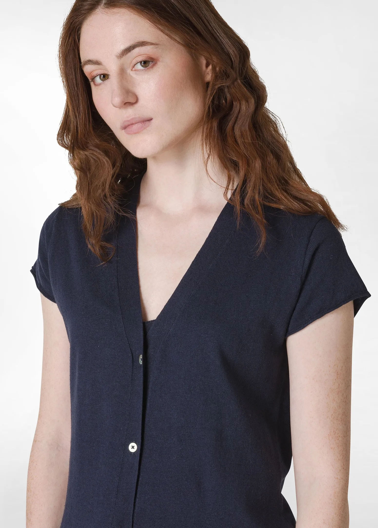 DEHA Felpe & Maglieria*Cardigan In Maglia Misto Lino Lungo Blu