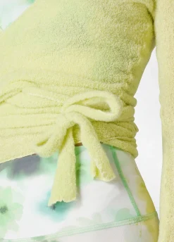 DEHA Felpe & Maglieria*Cardigan Incrociato In Boucle' Giallo