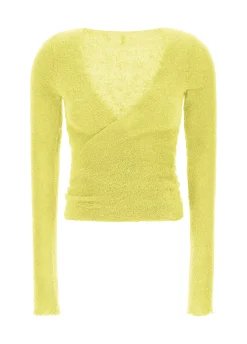 DEHA Felpe & Maglieria*Cardigan Incrociato In Boucle' Giallo