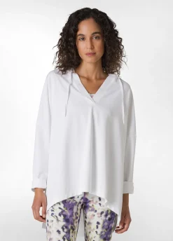 DEHA Felpe & Maglieria*Felpa Ampia Leggera In Punto Milano Bianco