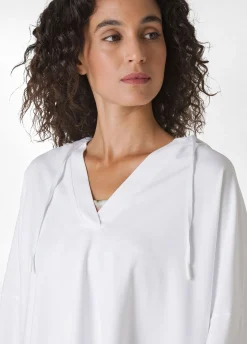 DEHA Felpe & Maglieria*Felpa Ampia Leggera In Punto Milano Bianco