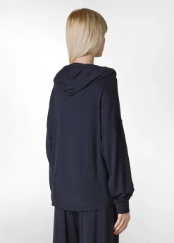 DEHA Felpe & Maglieria*Felpa Comfort Di Viscosa Zip E Cappuccio Blu