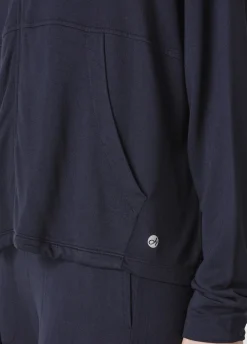 DEHA Felpe & Maglieria*Felpa Comfort Di Viscosa Zip E Cappuccio Blu