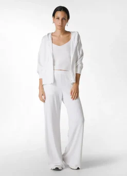 DEHA Felpe & Maglieria*Felpa Comfort Di Viscosa Zip E Cappuccio Bianco