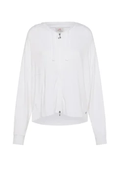 DEHA Felpe & Maglieria*Felpa Comfort Di Viscosa Zip E Cappuccio Bianco