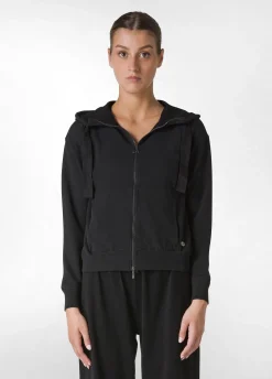 DEHA Felpe & Maglieria*Felpa Core Leggera Con Zip E Cappuccio Nero