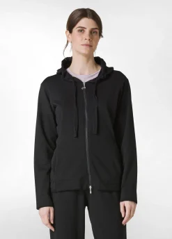 DEHA Felpe & Maglieria*Felpa Core Leggera Con Zip E Cappuccio Nero