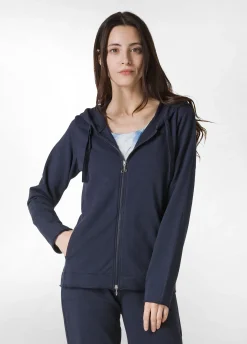 DEHA Felpe & Maglieria*Felpa Core Leggera Con Zip E Cappuccio Blu