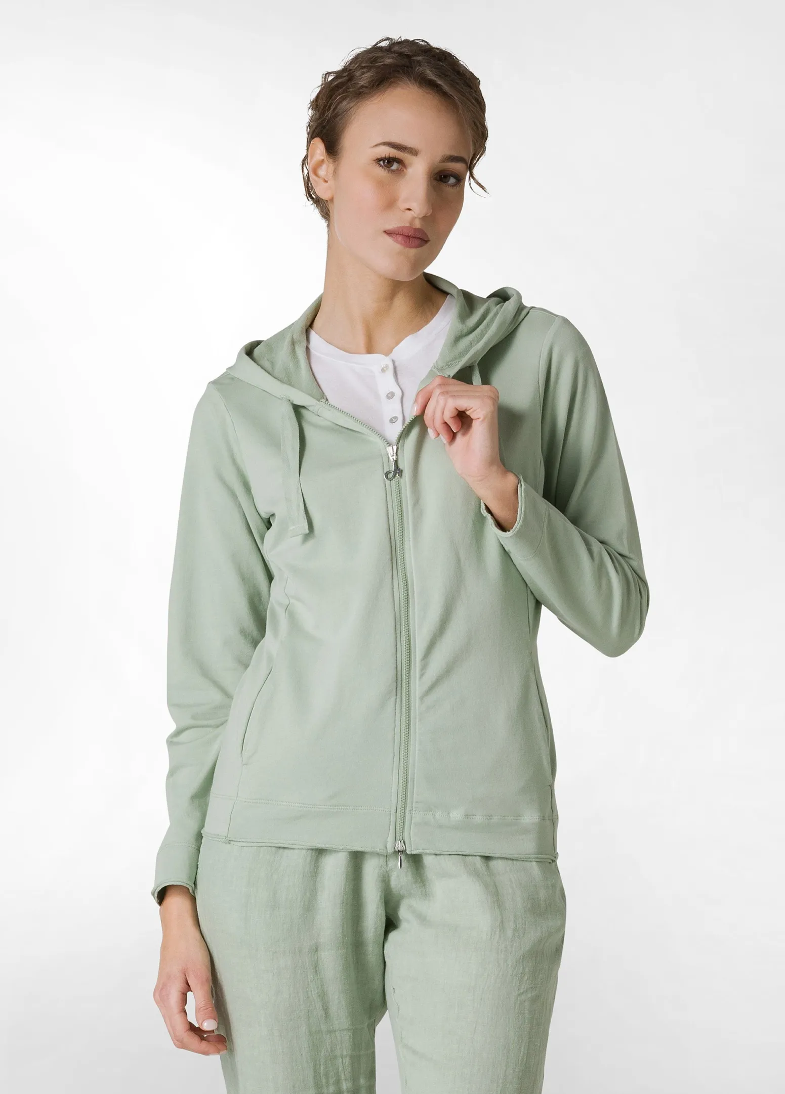 DEHA Felpe & Maglieria*Felpa Core Leggera Con Zip E Cappuccio Verde