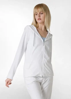 DEHA Felpe & Maglieria*Felpa Core Leggera Con Zip E Cappuccio Bianco
