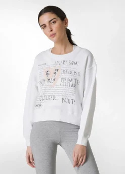 DEHA Felpe & Maglieria*Felpa Girocollo Comfy Con Grafica Bianco