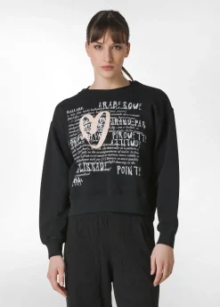 DEHA Felpe & Maglieria*Felpa Girocollo Comfy Con Grafica Nero