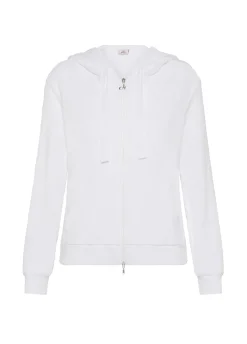 DEHA Felpe & Maglieria*Felpa In Spugna Zip E Cappuccio Bianco
