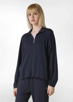 DEHA Felpe & Maglieria*Felpa Leggera Misto Viscosa Con Zip Blu