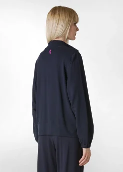 DEHA Felpe & Maglieria*Felpa Leggera Misto Viscosa Con Zip Blu
