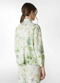 DEHA Felpe & Maglieria*Felpa Leggera Misto Viscosa Stampata Con Zip Verde