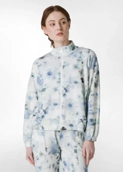 DEHA Felpe & Maglieria*Felpa Leggera Misto Viscosa Stampata Con Zip Blu