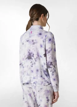 DEHA Felpe & Maglieria*Felpa Leggera Misto Viscosa Stampata Con Zip Viola